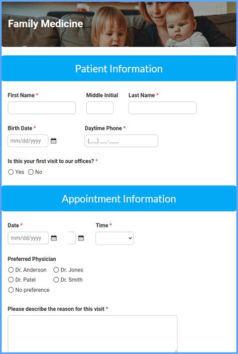 Doctor Appointment Form Template Formsite