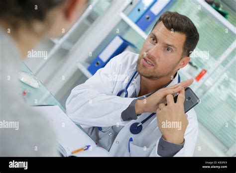 Doctor Informs About Results Stock Image Image Of Portrait