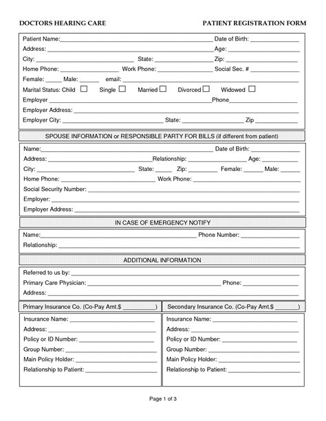 Doctor Office Forms Printable Out