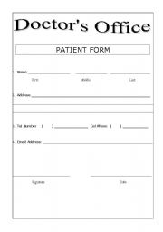 Doctor Paperwork For Kids