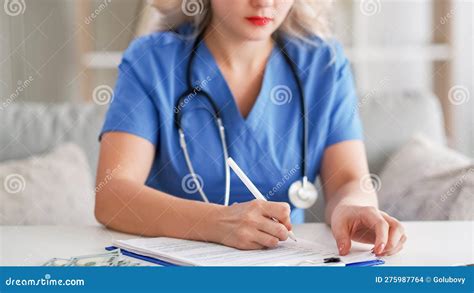 Doctor Paperwork Healthcare Billing Medical Record Stock Photo Image