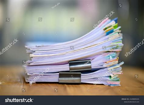 Document File Paperwork Stacked Files Office Stock Photo 2109809141