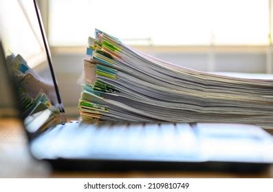 Document File Paperwork Stacked Files Office Stock Photo 2109810749