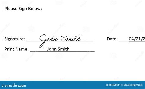 Document Signature Paper Signature Signing A Printed Form Signature