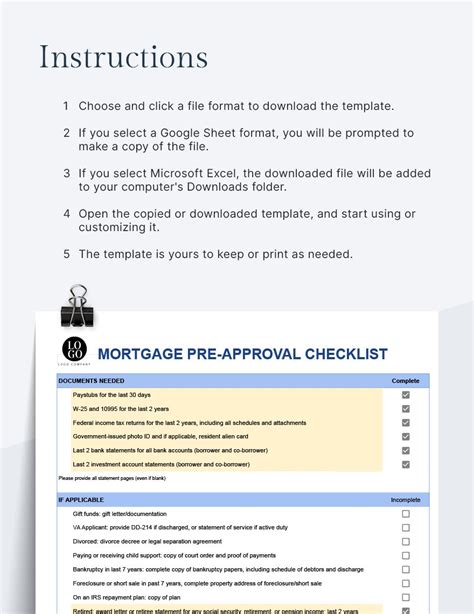 Documents Needed For Mortgage Pre Approval Mortgage Document Checklist For Buying A House