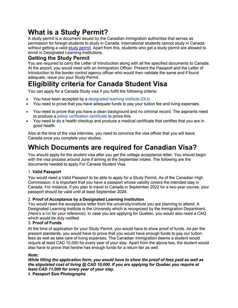 Documents Required For Canadian Visa Cw International By