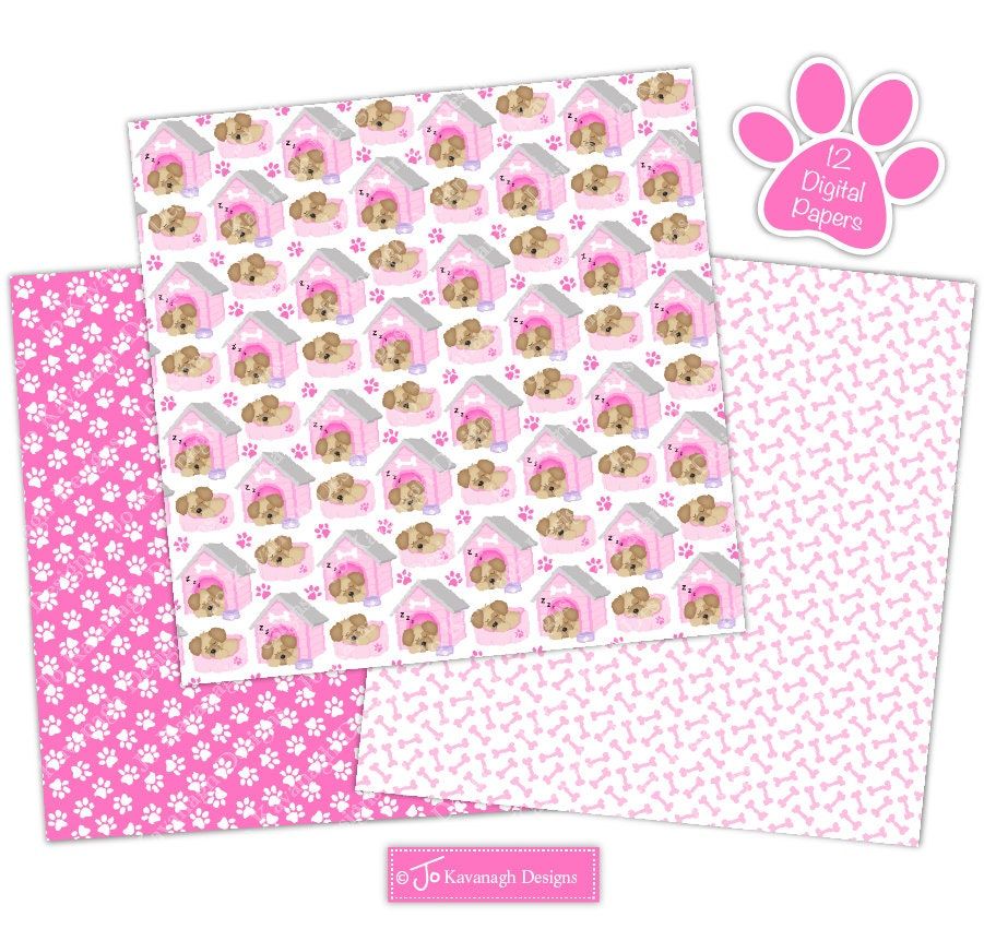 Dog Digital Papers Puppy Dog Papers Cute Dogs Dog Paper Etsy Uk