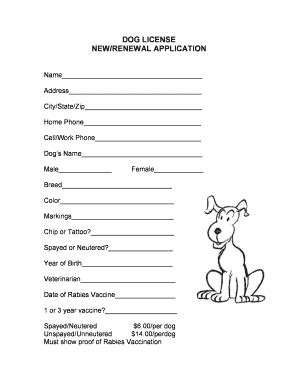 Dog License Application Btownofwaynenycomb Fill And Sign Printable