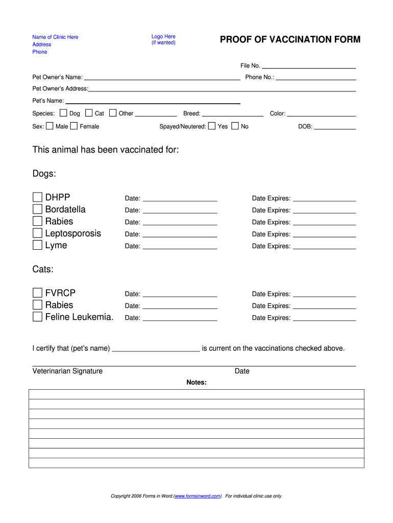 Dog Vaccination Record Fill Out Sign Online Dochub