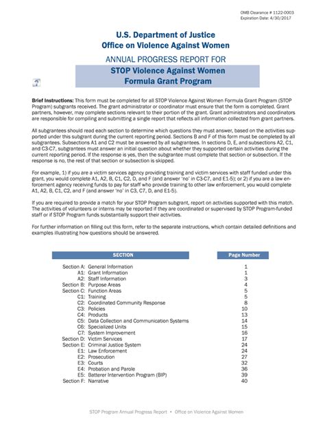 Doj Stop Program Annual Progress Report 2017 Fill And Sign Printable