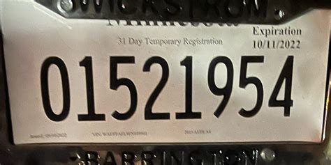 Domestic Security Temporary License Plates