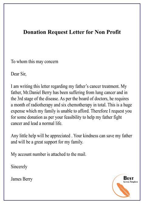 Donation Letter Template For Nonprofit Organization