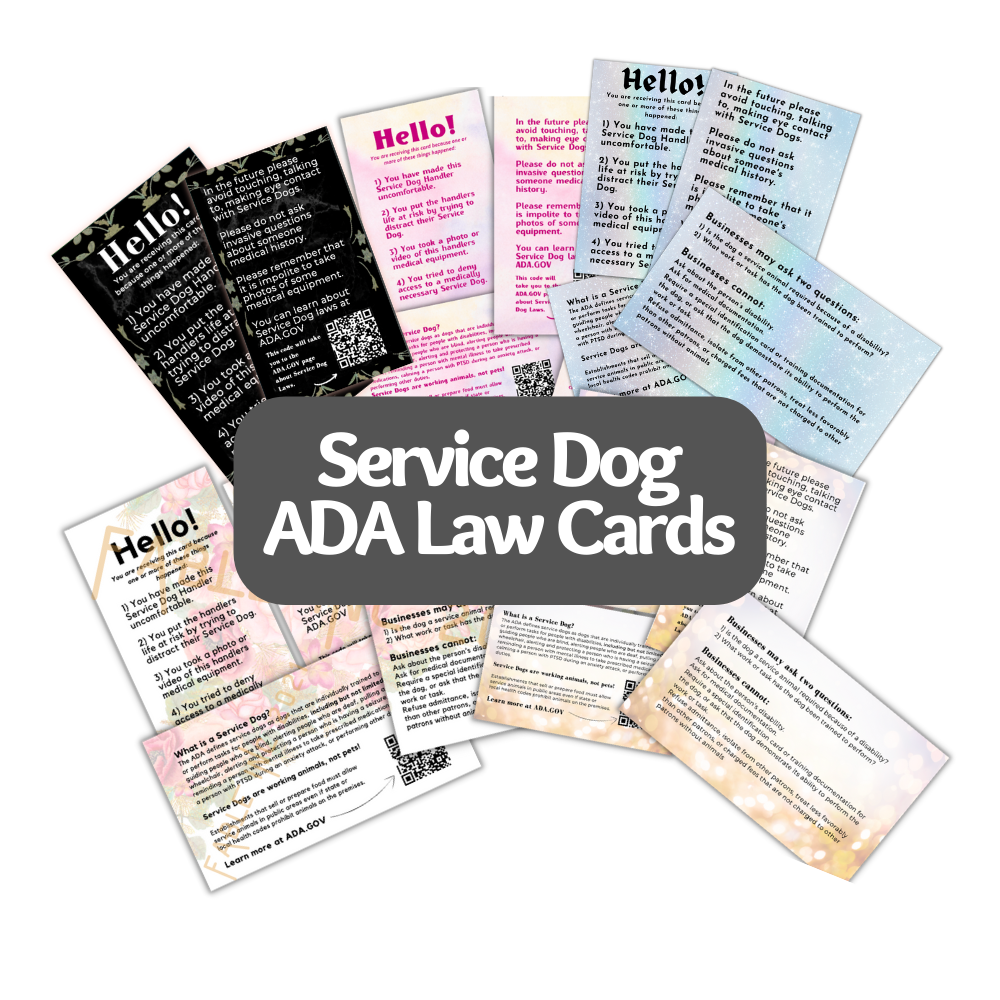 Doodle Service Dog Ada Law Cards Simple Desert Designs