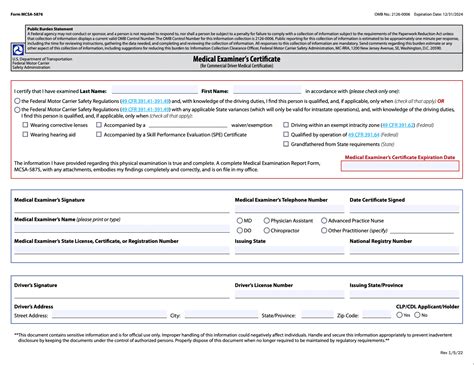 Dot Cdl Physical Exam Locations Forms Usa