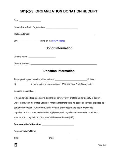 Download 501C3 Donation Receipt Letter For Tax Purposes Pdf Rtf