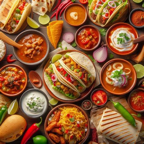 Download A Variety Of Mexican Food On A Dark Background Wallpapers Com