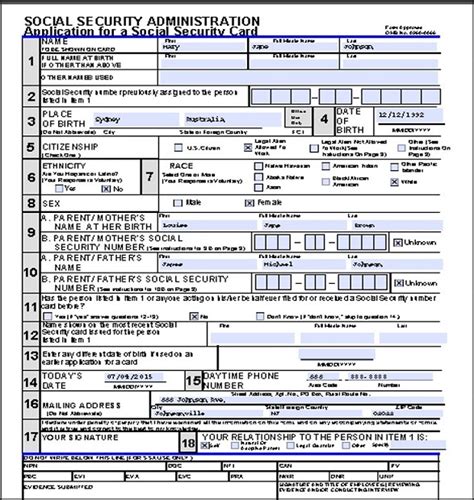 Download Free Application For A Social Security Card For People In Us