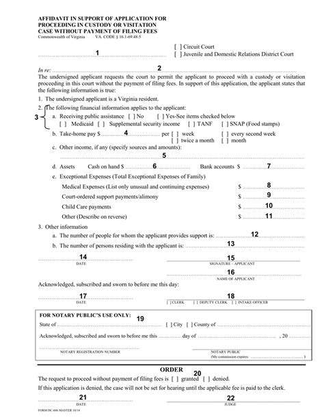 Download Instructions For Form Dc 606 Affidavit In Support Of