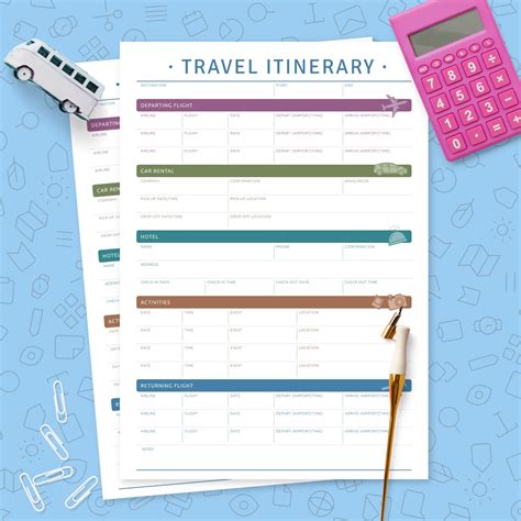 Download Printable Travel Itinerary Pdf