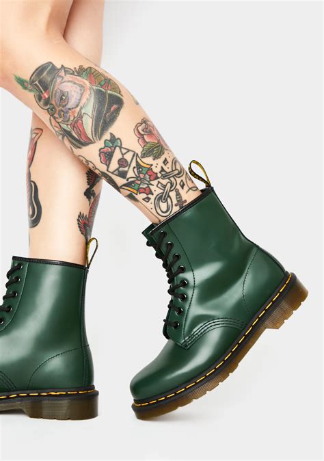 Dr Martens Docs 1460 8 Eye Green Smooth Leather Boots Flickr