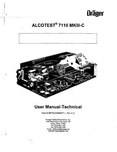 Drager Alcotest 7110 Mkiii C User Manual Technical Bob Keefer