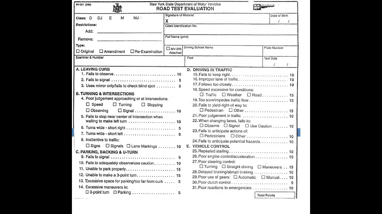 Driving Road Test New York