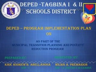 Dropout Reduction Program Drp Tagbina I And Ii Districts