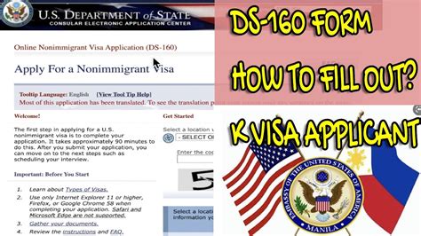 Ds 160 Form Step By Step 2021 K Visa Applicant Youtube