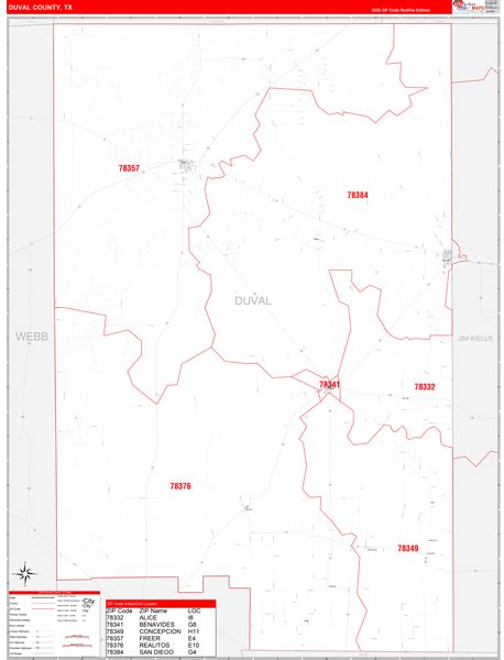 Duval County Tx Wall Map Premium Style By Marketmaps Mapsales