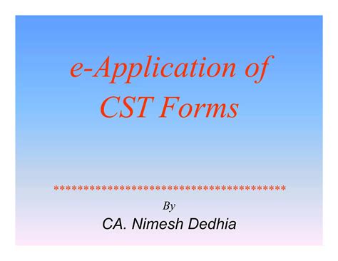 E Application Of Cst Forms