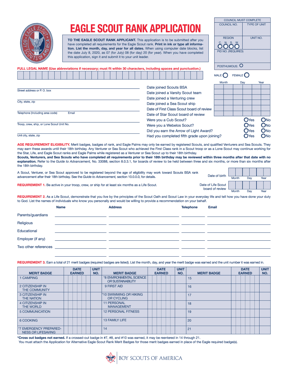 Eagle Scout Application 2024 Petra Brigitte