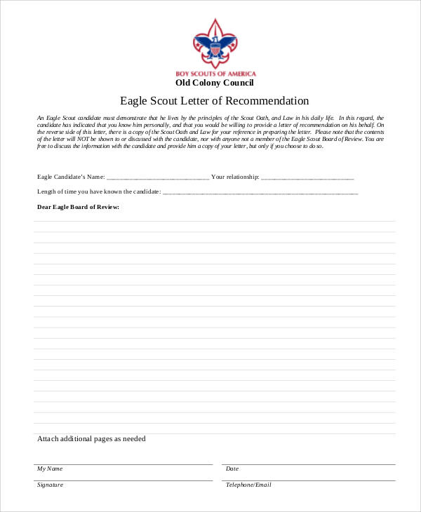 Eagle Scout Application Form Fillable Printable Forms Free Online