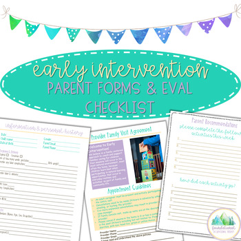 Early Intervention Evaluation Checklist And Parent Forms Occupational