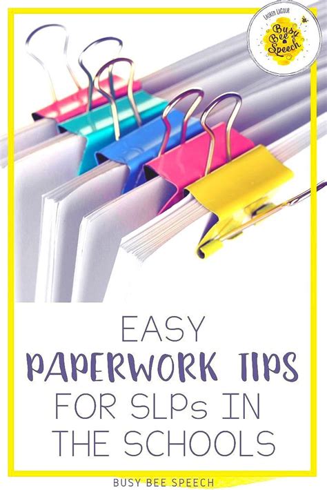 Easy Paperwork Tips For Slps In The Schools Artofit