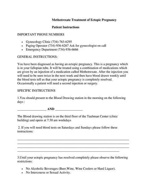 Ectopic Pregnancy Discharge Papers Fill Out Sign Online Dochub