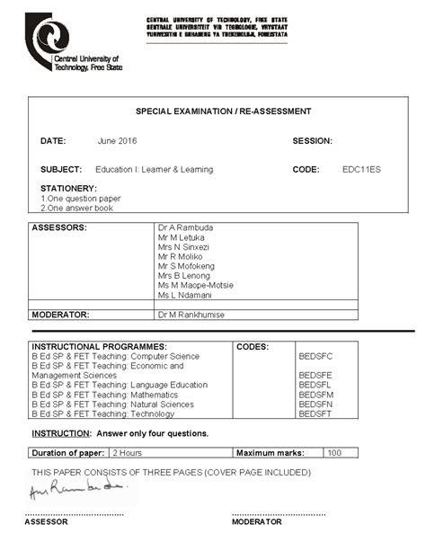 Edc11es June Reevaluation Paper 2016 Studocu