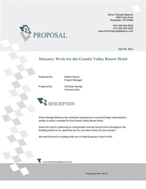 Editable Masonry Contracting Services Sample Proposal 5 Steps Masonry Bid Proposal Template Word