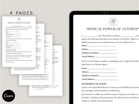 Editable Medical Power Of Attorney Mpoa Form Health Care Surrogate