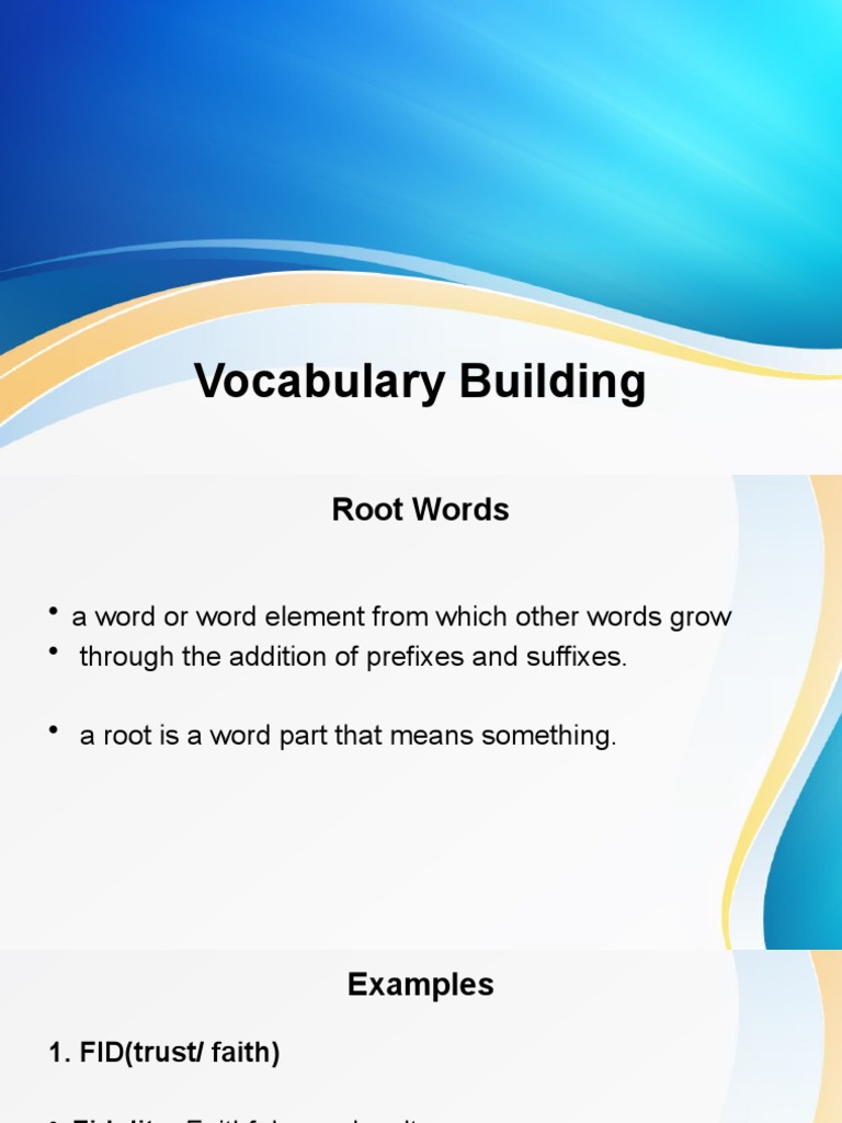 Eduvantage Vocabulary Building Pdf