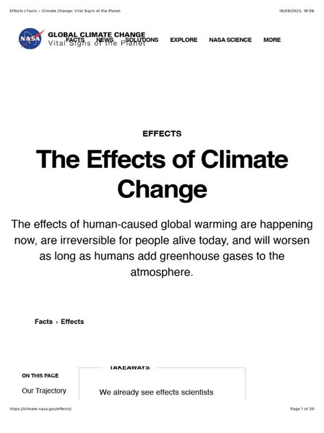 Effects Facts Climate Change Vital Signs Of The Planet