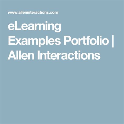 Elearning Examples Portfolio Allen Interactions