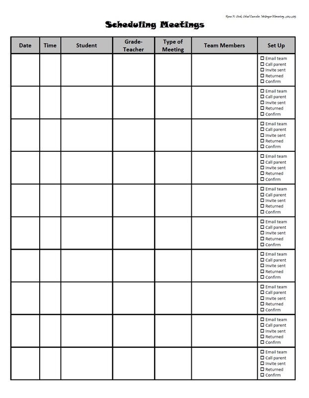 Elementary School Counselor Forms