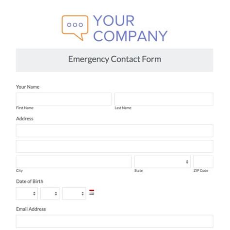 Emergency Contact Form Template Formstack