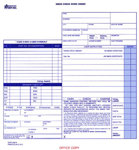 Emission Amp Smog Control Forms