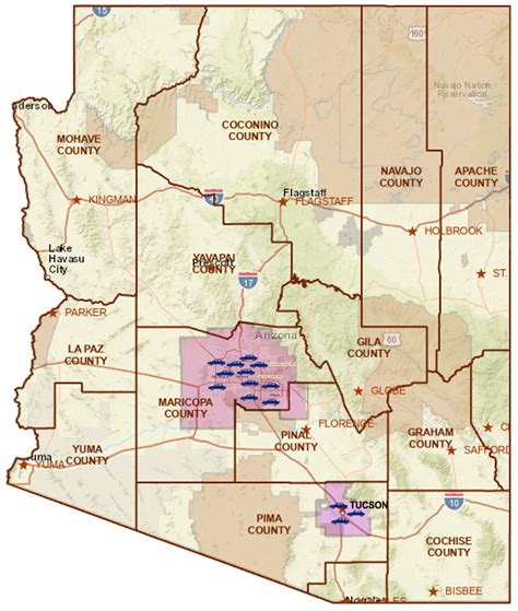 Emissions Locations Map Az Emission Testing