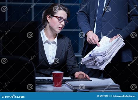 Employee And Paperwork Stock Image Image Of Work Overtime 63725921