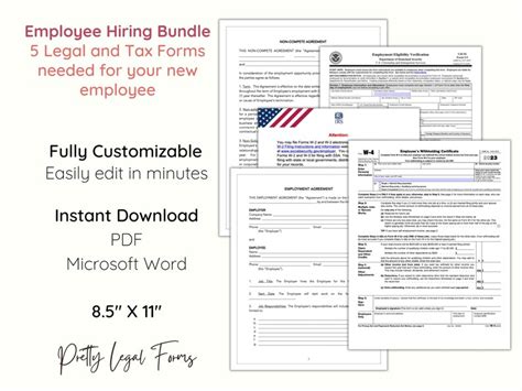 Employee Contract New Hire Bundle Employee Hiring Forms Employment