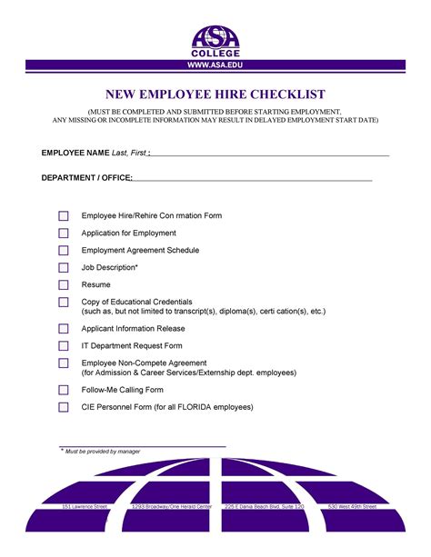 Employee New Hire Checklist Hr Management Business Management Business Planning Daycare