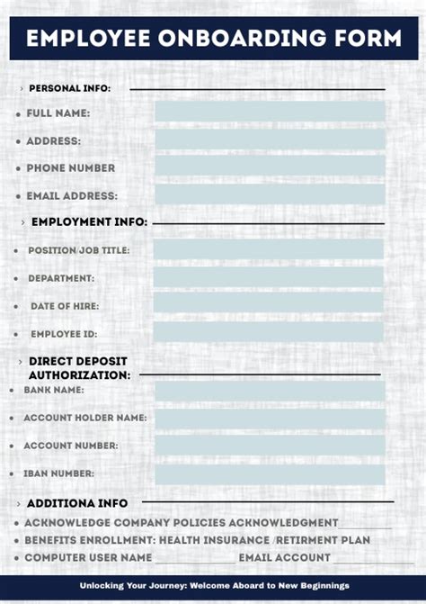 Employee Onboarding Form Template