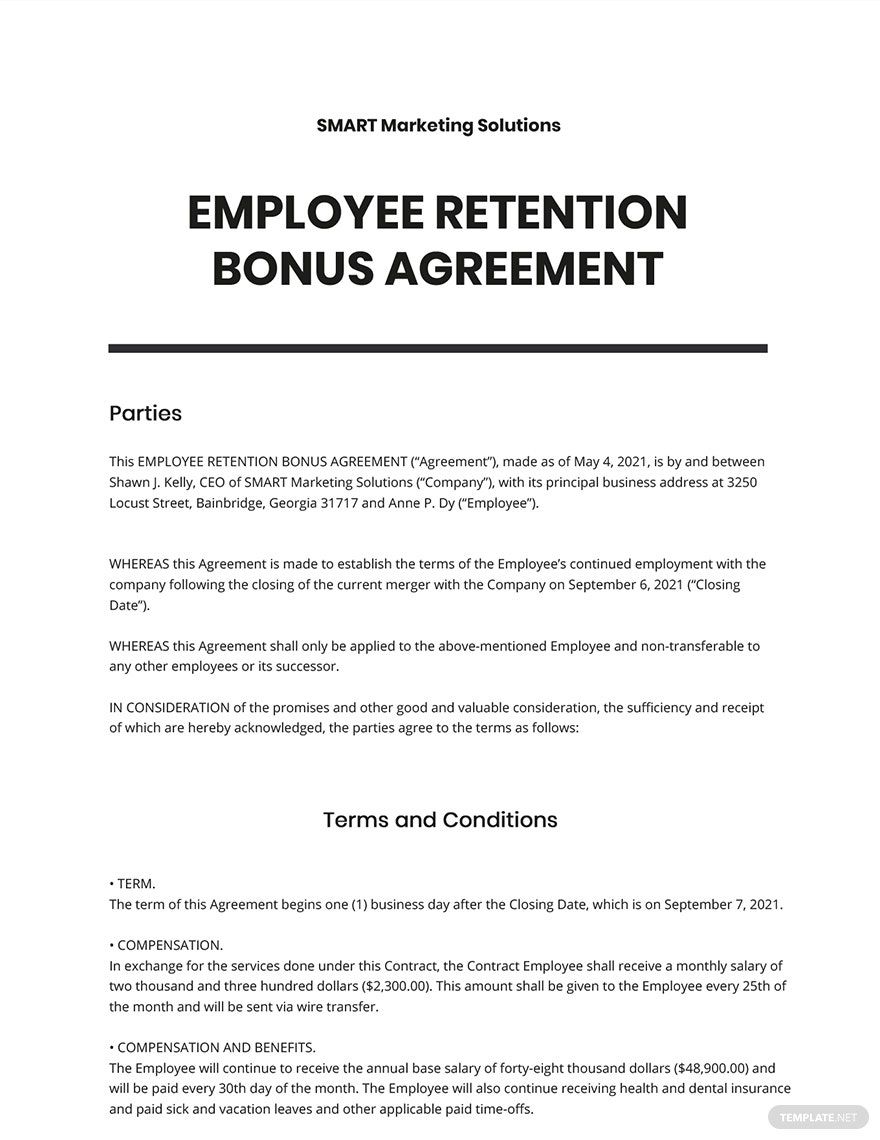 Employee Retention Policy Template